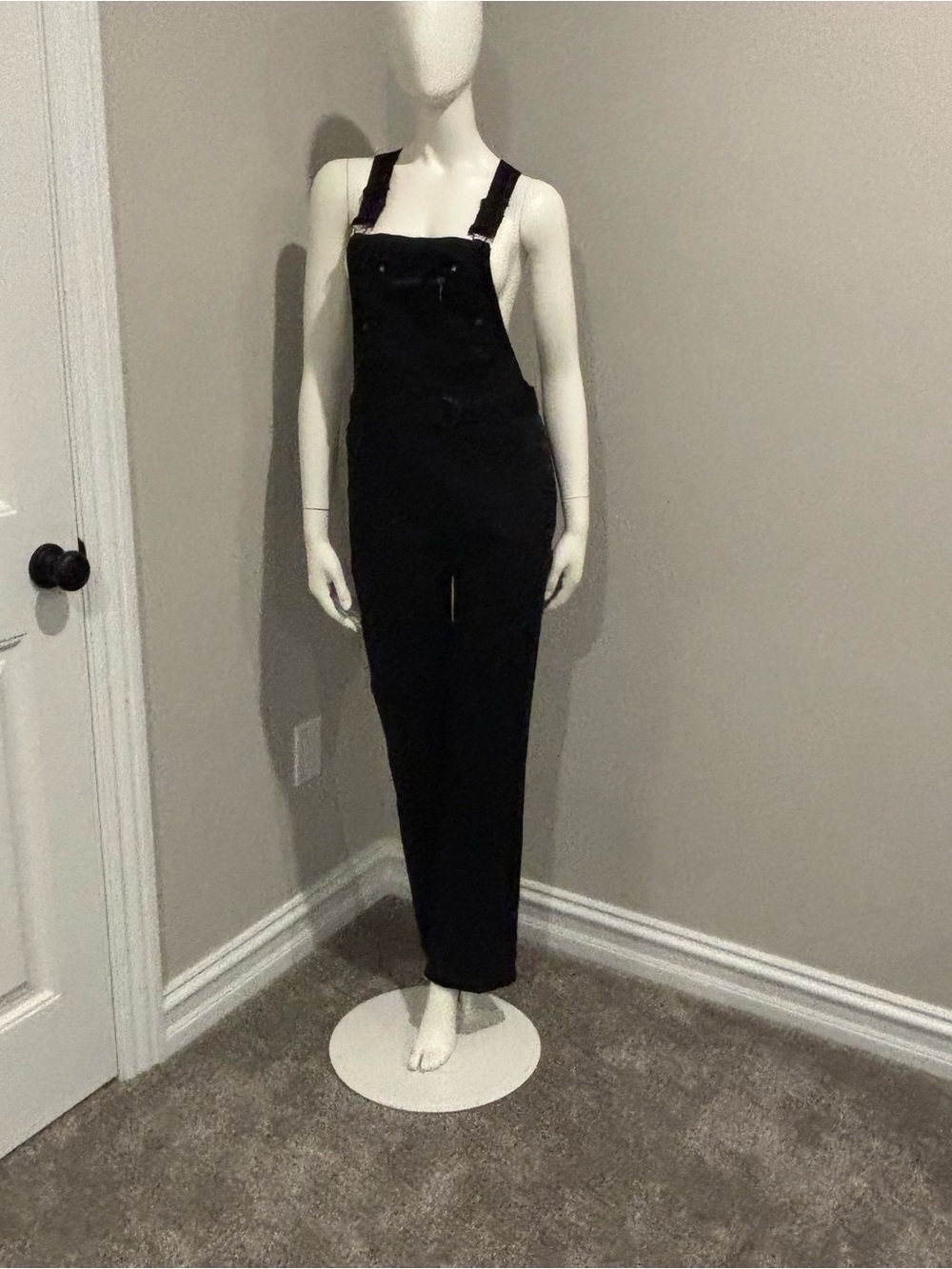 BuffBunny Black Women's Denim Overalls - Slim Straight
